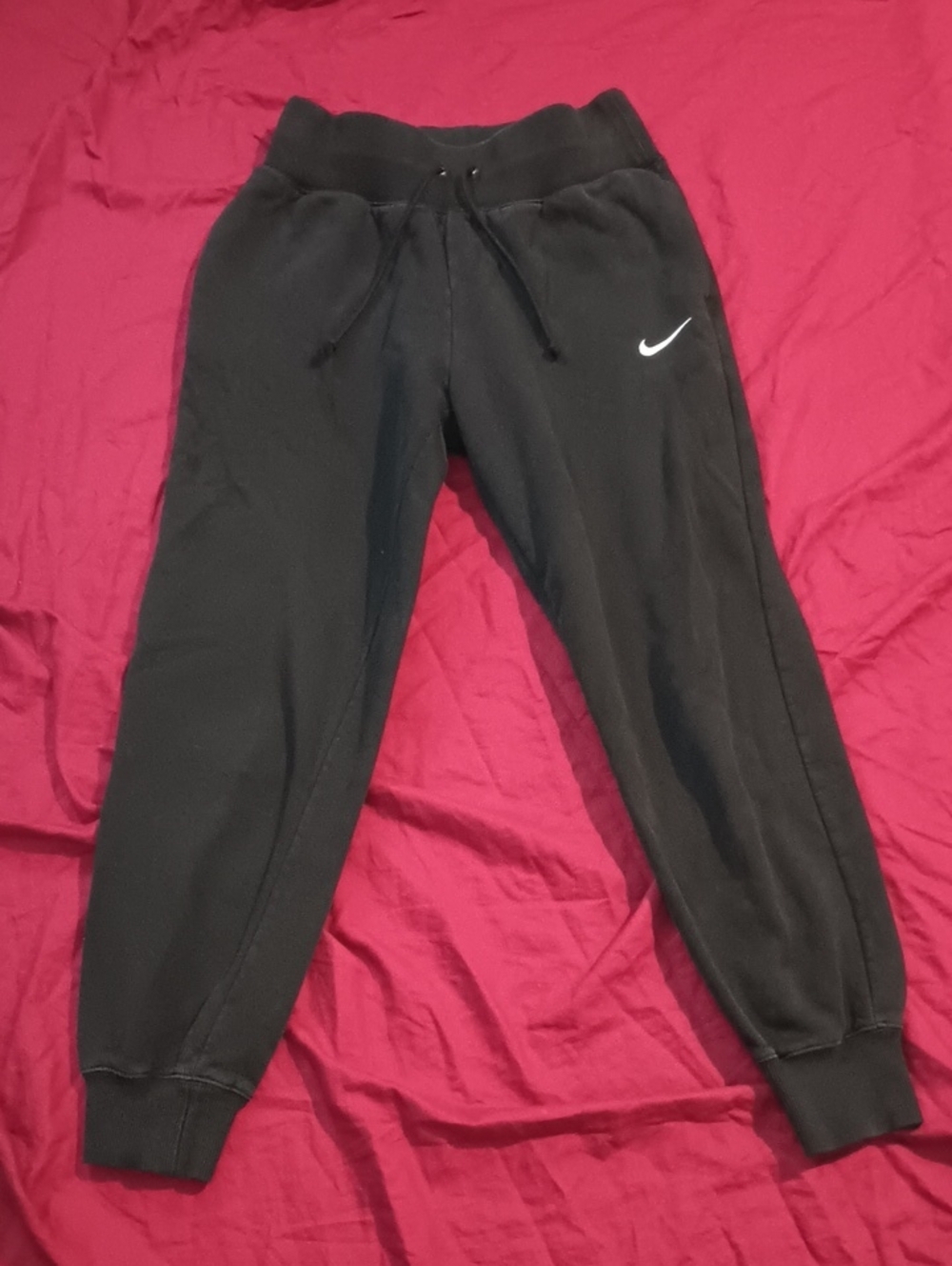 Nike Woman's Black Fleece Jogger Pants Size S Comfy Cozy Gym Like New Pockets